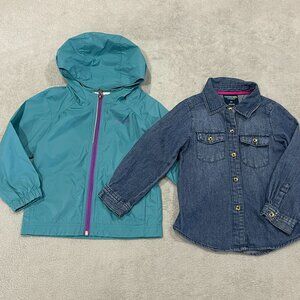 Kids 3T Columbia Rain Jacket and Denim Long Sleeve